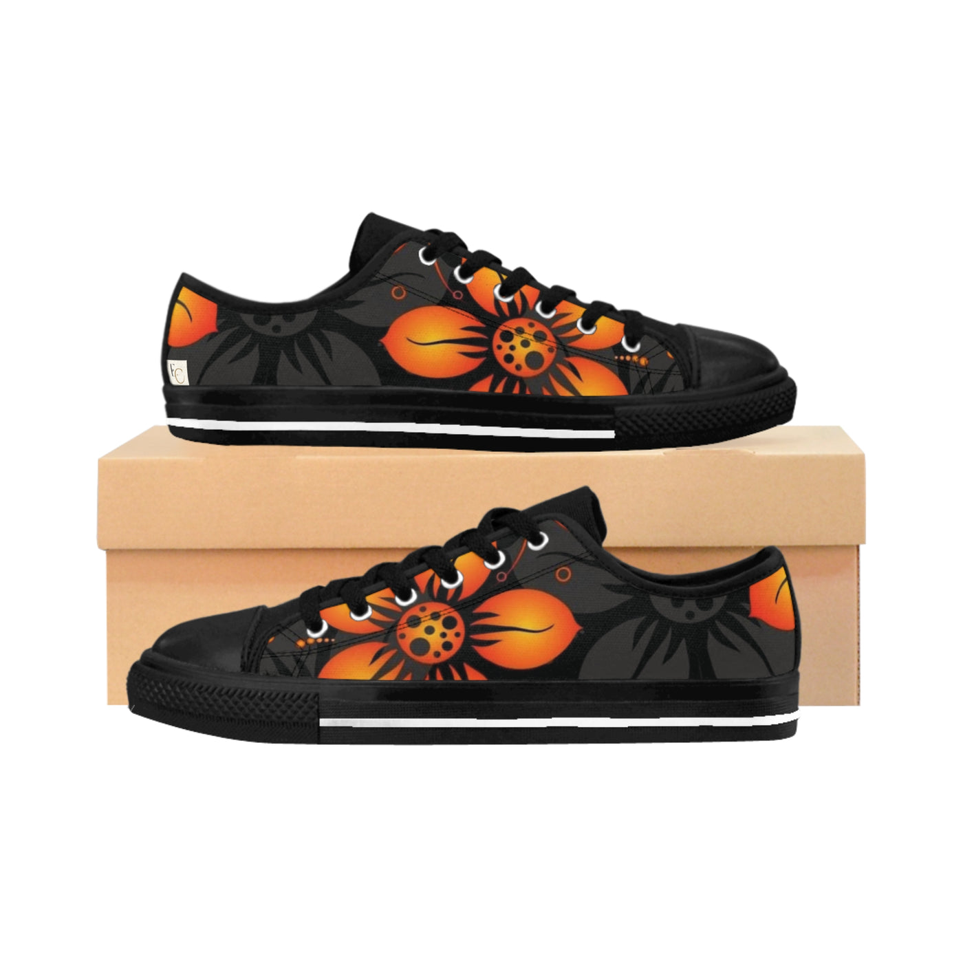 Orange Floral Shoes