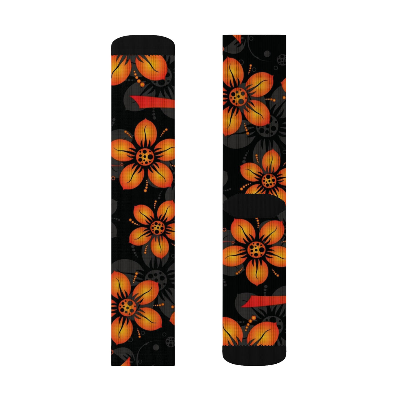 Orange Floral Socks