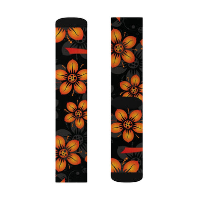 Orange Floral Socks