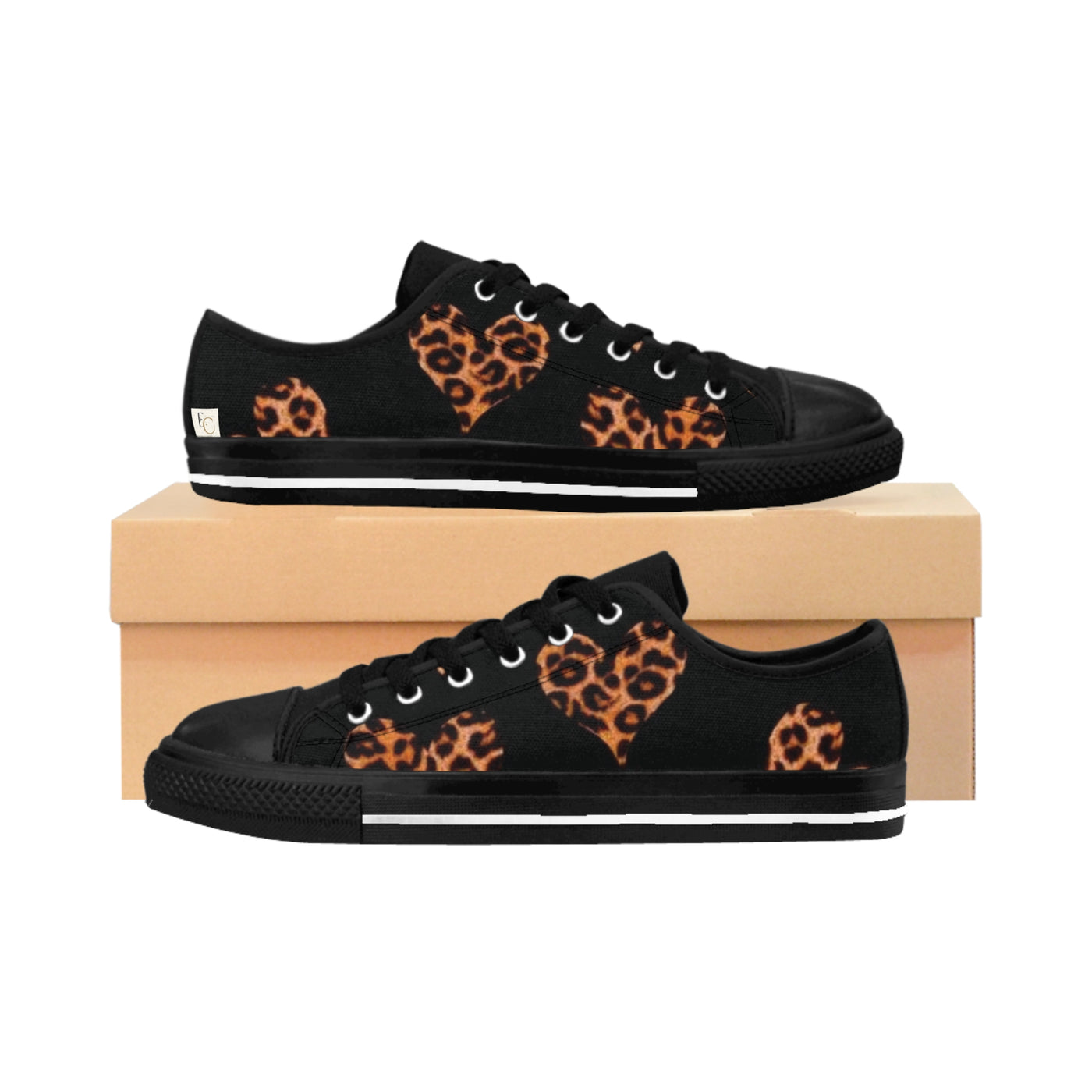 Stylish Leopard Heart Print Shoes