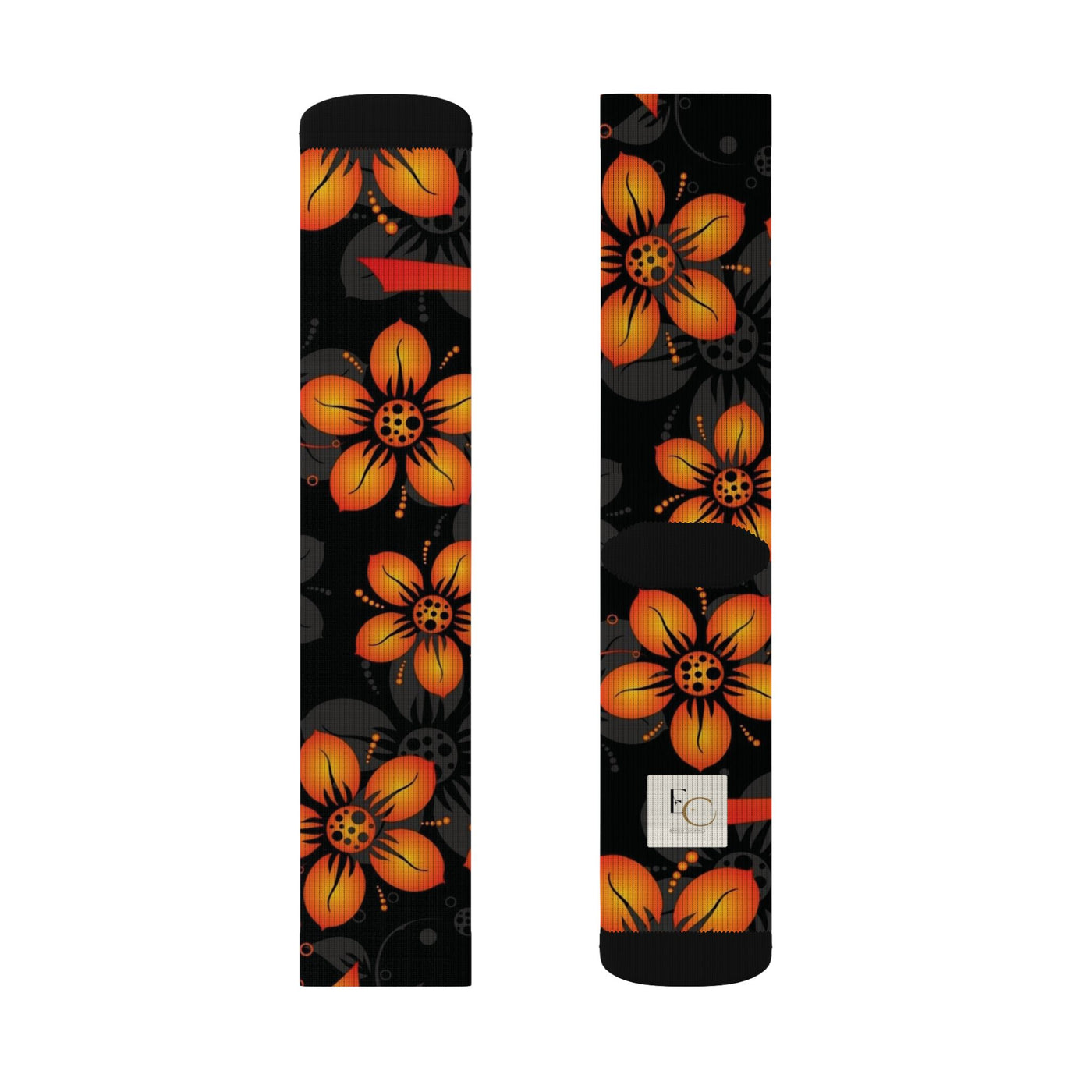 Orange Floral Socks