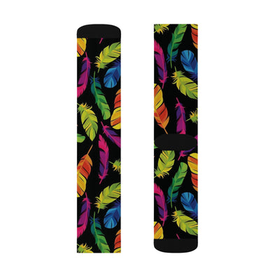 Colorful Feather Pattern Socks