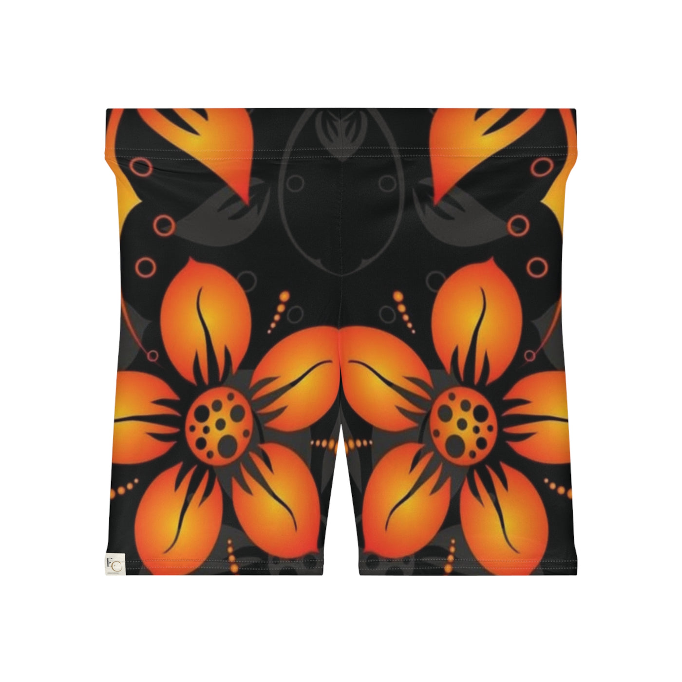 Orange Floral Shorts