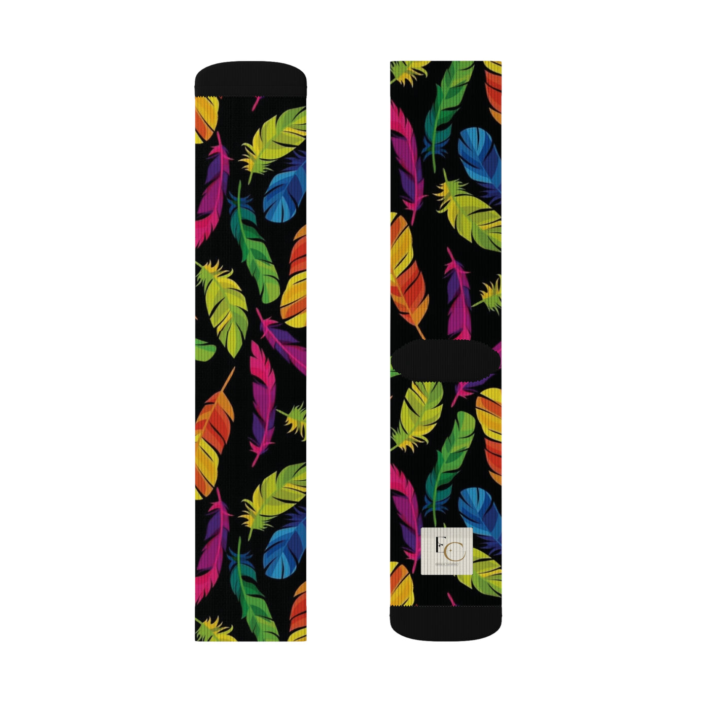 Colorful Feather Pattern Socks