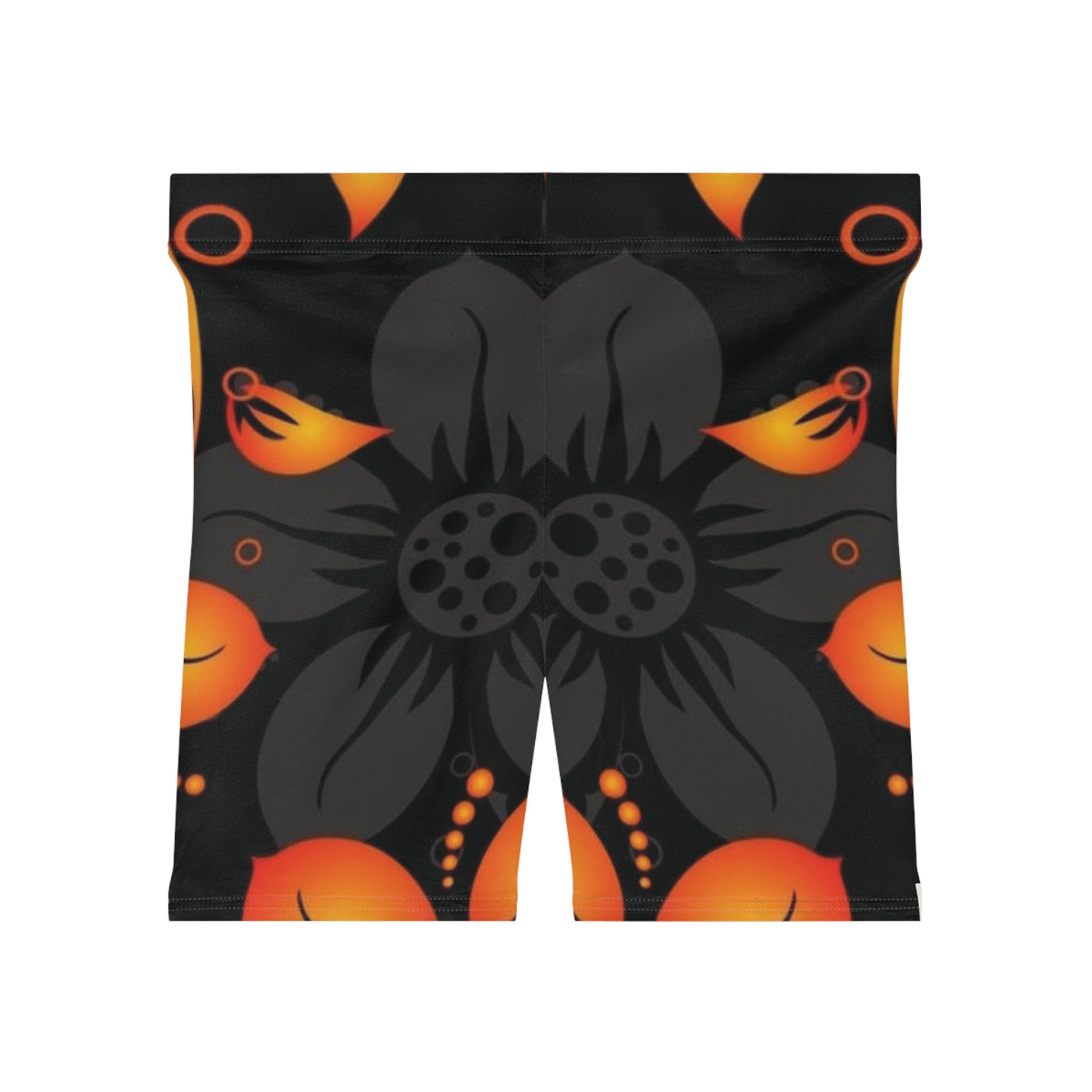 Orange Floral Shorts