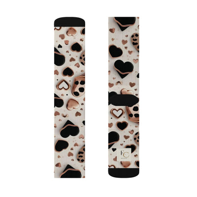 Cheetah Print Hearts Socks