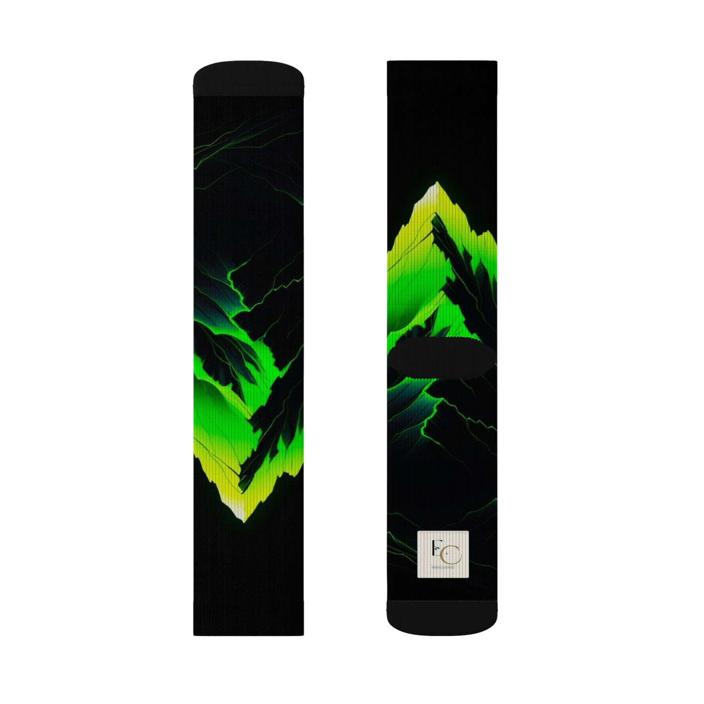 Edgy Neon Mountain Socks