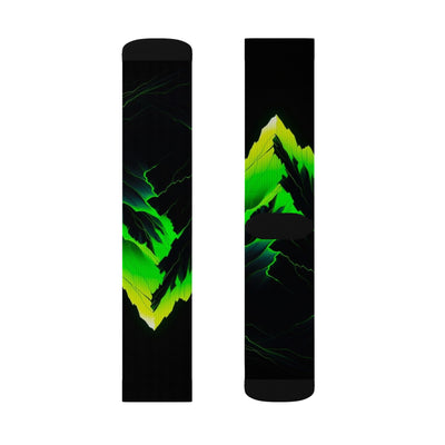 Edgy Neon Mountain Socks
