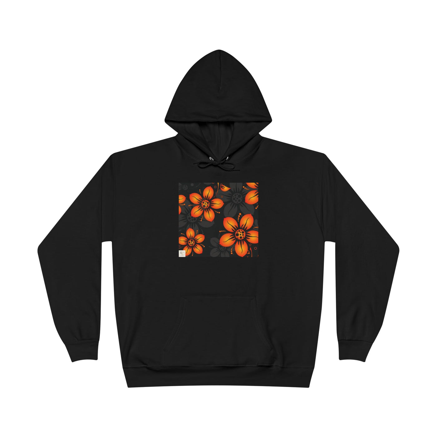 Orange Floral Hoodie